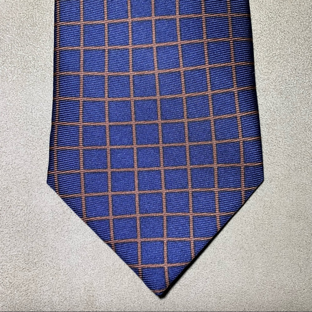 Etro Milano Navy Blue La Nuova Tradizioni Square Pattern Tie Made in Italy